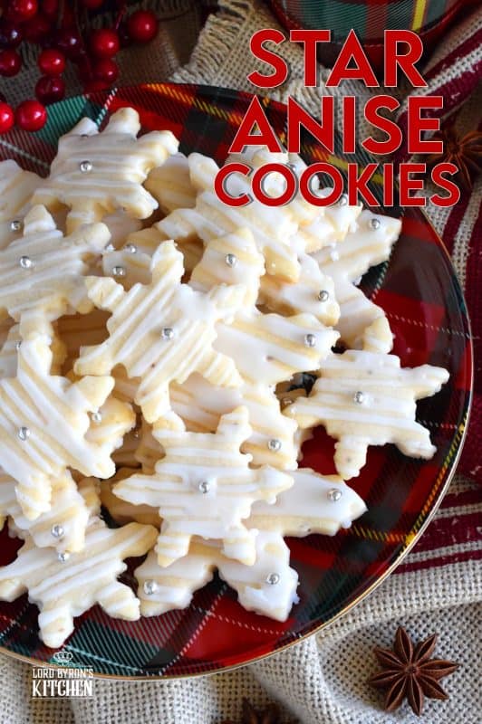 Star Anise Cookies are rustic and simple cookies that are filled with the familiar licorice flavour we all know and love. Not super sweet, these cookies pair very well with the icing drizzle, and uses only common pantry ingredients! #christmas #holiday #baking #cookies #star #anise #cookiecutter