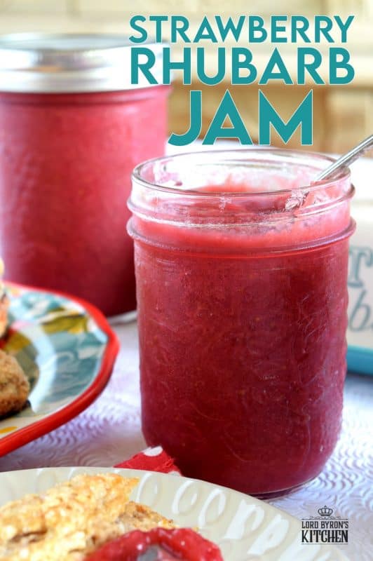 This jam is as good as it gets - simple ingredients and easy preparation.  Strawberry Rhubarb Jam is the perfect small-batch recipe for all of your summertime indulgences! #strawberry #rhubarb #strawberryrhubarb #jam #preserves #smallbatch