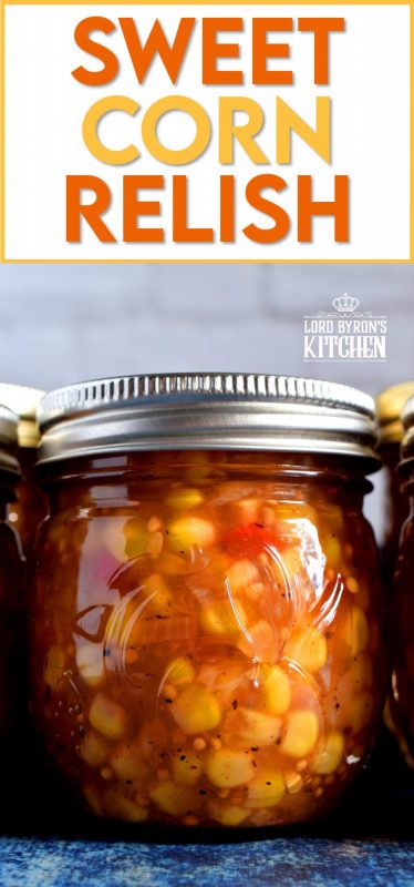 Sweet Corn Relish was a regular staple in our refrigerator when I was growing up. We put it on everything! I've found a recipe that's just like the store-bought kind, but with less sugar and no preservatives! #relish #cornrelish #canning #preserves #corn