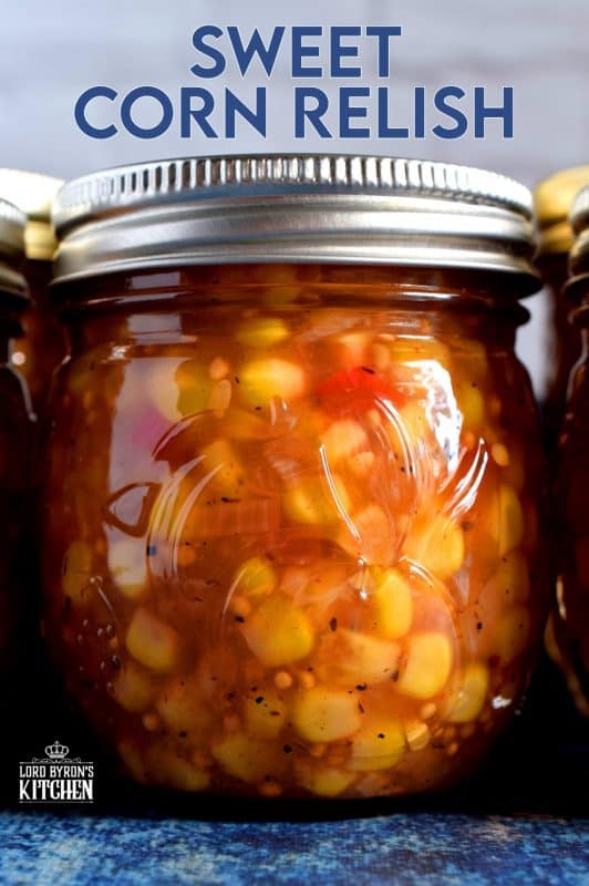 Sweet Corn Relish was a regular staple in our refrigerator when I was growing up. We put it on everything! I've found a recipe that's just like the store-bought kind, but with less sugar and no preservatives! #relish #cornrelish #canning #preserves #corn