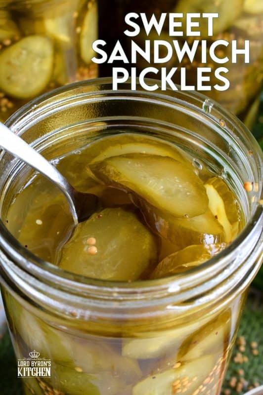 Every sandwich needs a pickle! Preserve your own Sweet Sandwich Pickles using a water bath canning method - easy and inexpensive too! Both zucchini and cucumbers will work in this recipe! #pickles #canned #sweet #preserves