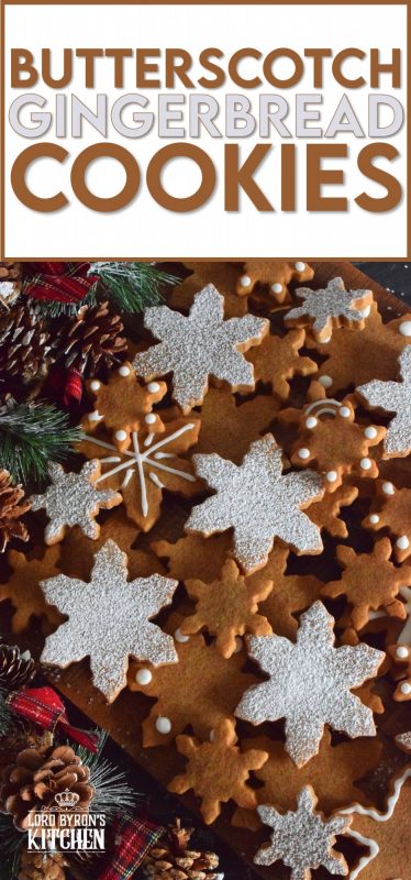 Everyone loves gingerbread. And, everyone loves butterscotch. So, why not combine the two flavours into these beautifully delicious Butterscotch Gingerbread Cookies!? Break out your favourite cookie cutters; it's time to bake! #gingerbread #butterscotch #christmas #holiday #baking #cookies