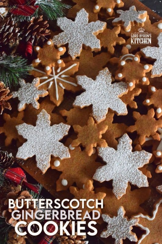 Everyone loves gingerbread. And, everyone loves butterscotch. So, why not combine the two flavours into these beautifully delicious Butterscotch Gingerbread Cookies!? Break out your favourite cookie cutters; it's time to bake! #gingerbread #butterscotch #christmas #holiday #baking #cookies