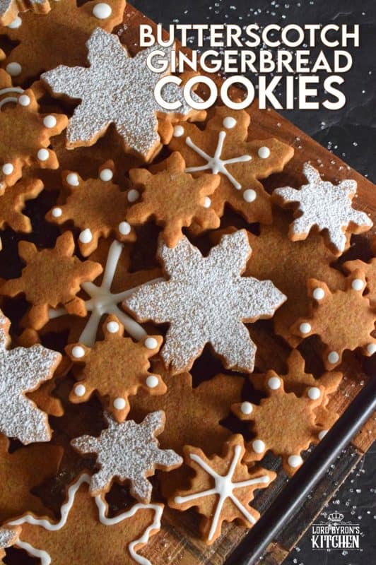 Everyone loves gingerbread. And, everyone loves butterscotch. So, why not combine the two flavours into these beautifully delicious Butterscotch Gingerbread Cookies!? Break out your favourite cookie cutters; it's time to bake! #gingerbread #butterscotch #christmas #holiday #baking #cookies