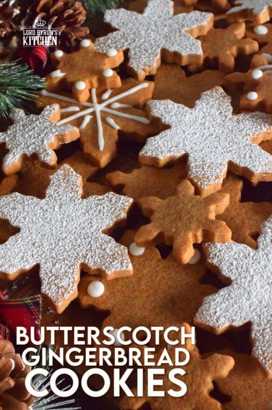 Everyone loves gingerbread. And, everyone loves butterscotch. So, why not combine the two flavours into these beautifully delicious Butterscotch Gingerbread Cookies!? Break out your favourite cookie cutters; it's time to bake! #gingerbread #butterscotch #christmas #holiday #baking #cookies