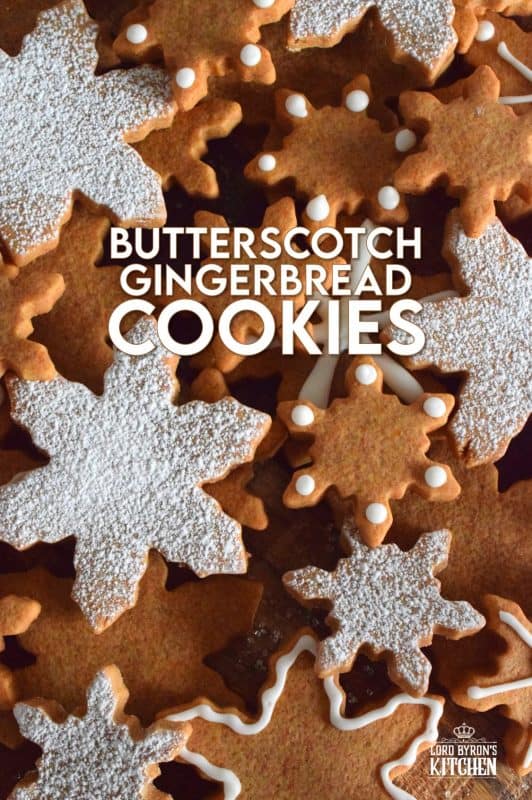 Everyone loves gingerbread. And, everyone loves butterscotch. So, why not combine the two flavours into these beautifully delicious Butterscotch Gingerbread Cookies!? Break out your favourite cookie cutters; it's time to bake! #gingerbread #butterscotch #christmas #holiday #baking #cookies