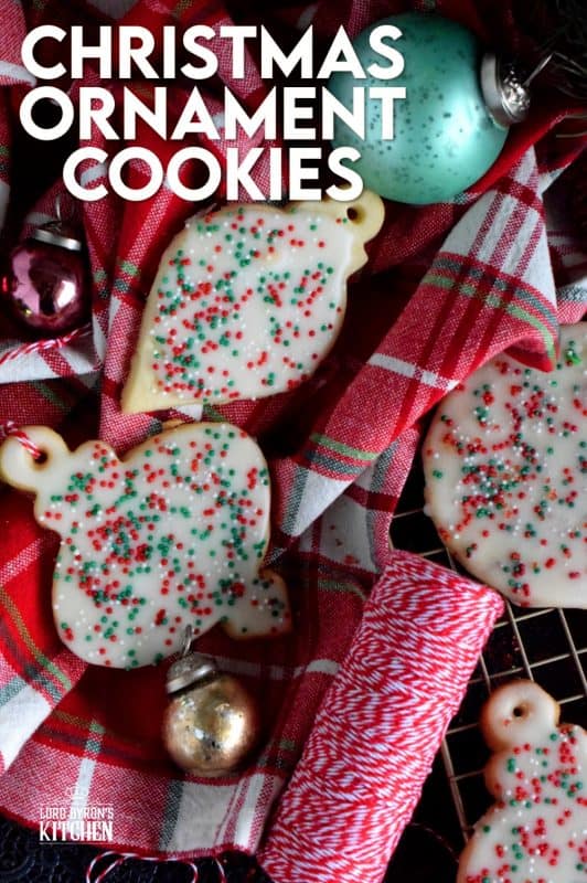 These Christmas Tree Ornament Cookies are adorably cute as a decoration on a tree, but even better packaged for friends and neighbours! Don't be fooled by how cute these are, they are not complicated at all. Baking these is a great way to spend a snowy afternoon! #christmas #tree #ornament #homemade #baked #edible #cookies #holiday #baking