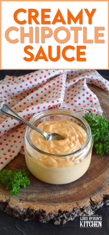 Creamy Chipotle Sauce has it all! It is a mayonnaise-based sauce, which means it's creamy and tangy and salty. It is also spicy and smoky because of the chipotle peppers packed in adobo sauce. You can literally use this sauce on just about anything you can think of! #sauce #chipotle #peppers #chipotlepeppers #adobo #spicy