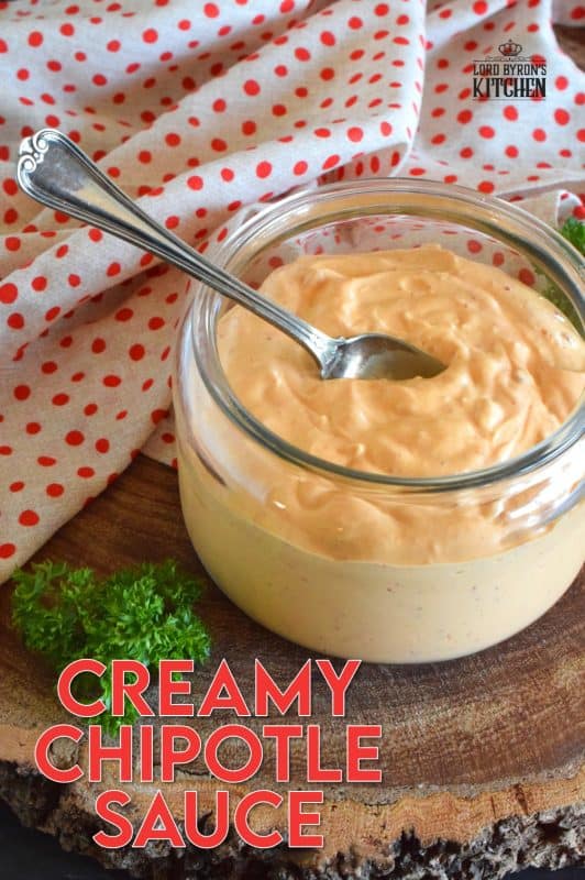 Creamy Chipotle Sauce has it all! It is a mayonnaise-based sauce, which means it's creamy and tangy and salty. It is also spicy and smoky because of the chipotle peppers packed in adobo sauce. You can literally use this sauce on just about anything you can think of! #sauce #chipotle #peppers #chipotlepeppers #adobo #spicy