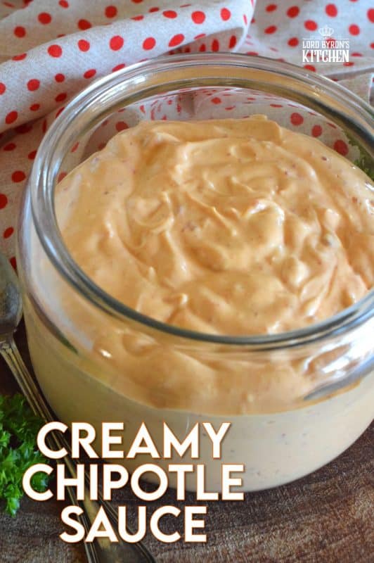 Creamy Chipotle Sauce has it all! It is a mayonnaise-based sauce, which means it's creamy and tangy and salty. It is also spicy and smoky because of the chipotle peppers packed in adobo sauce. You can literally use this sauce on just about anything you can think of! #sauce #chipotle #peppers #chipotlepeppers #adobo #spicy