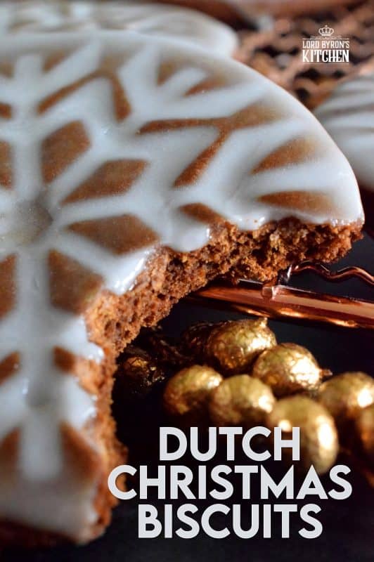 Dutch Christmas Biscuits, more commonly known as Speculaas, are stamped cookies with a very thin sugary glaze. These particular cookies have lots of deep spice flavour and the smell is just heaven! Speculaas surely look impressive, but you won't believe how easy they are to make! #Dutch #Christmas #baking #holiday #cookies #spiced #speculaas