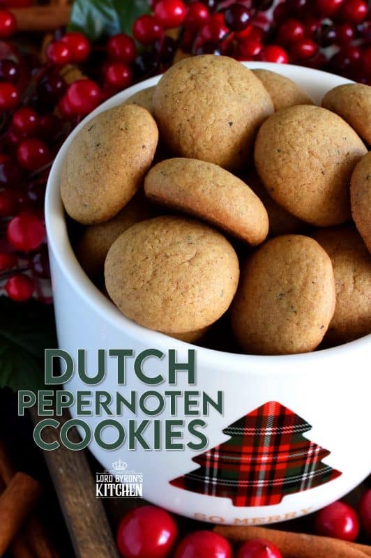 Pepernoten are Dutch cookies which are traditionally baked and eaten during Sinterklaas festivities. Pepernoten literally translates to pepper nuts! All of your favourite Christmas spices are present - cinnamon, cloves, nutmeg, and ginger. But, this cookie has black pepper too! #Dutch #Netherlands #christmas #holiday #cookies #baking #old #fashioned