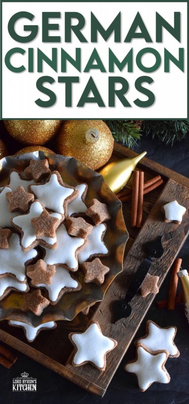 Ground almonds and cinnamon help to create the base of this traditional Christmas cookie. Meringue glazed German Cinnamon Stars are bound to be a new family favourite! It goes without saying that these cookies are simply stunning and surprisingly, they're so easy to make! #german #meringue #cinnamon #stars #christmas #holiday #baking #cookies