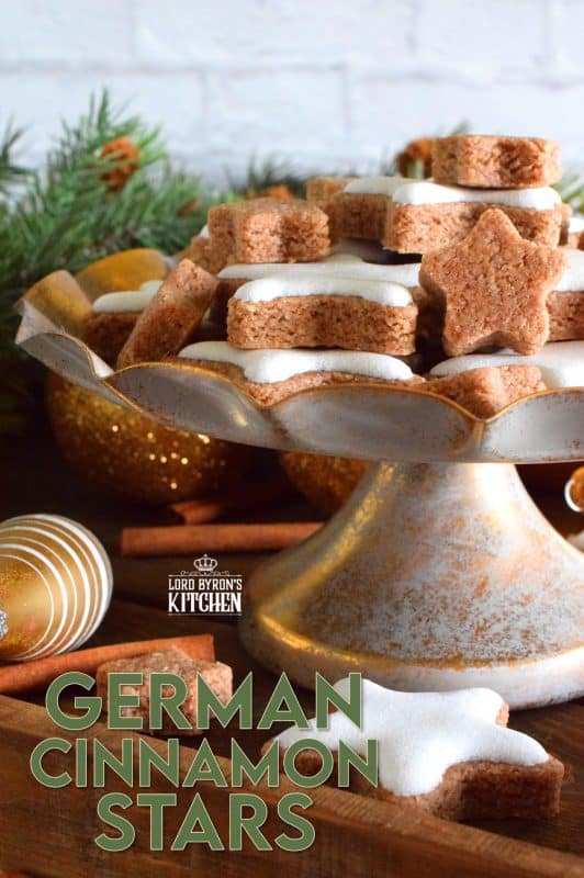 Ground almonds and cinnamon help to create the base of this traditional Christmas cookie. Meringue glazed German Cinnamon Stars are bound to be a new family favourite! It goes without saying that these cookies are simply stunning and surprisingly, they're so easy to make! #german #meringue #cinnamon #stars #christmas #holiday #baking #cookies