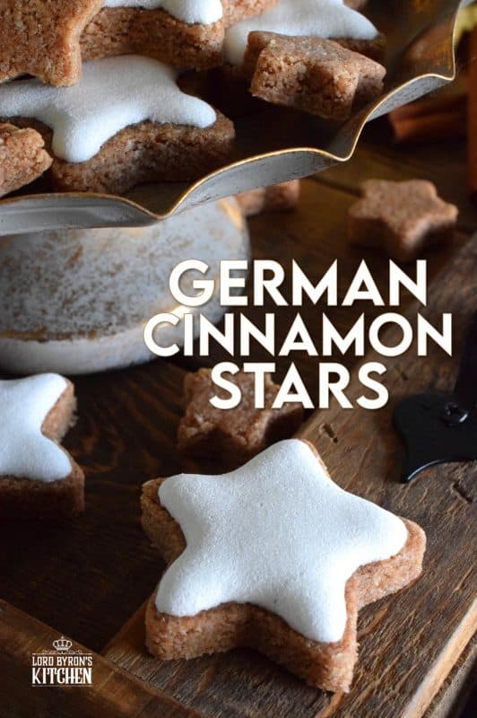 Ground almonds and cinnamon help to create the base of this traditional Christmas cookie. Meringue glazed German Cinnamon Stars are bound to be a new family favourite! It goes without saying that these cookies are simply stunning and surprisingly, they're so easy to make! #german #meringue #cinnamon #stars #christmas #holiday #baking #cookies