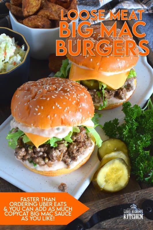Sometimes the best recipes are those that combine two or more unique ideas. Loose Meat Big Mac Burgers taste just like a Big Mac, are made like a Loose Meat Sandwich, and look like a Sloppy Joe! Get your mouth around this burger and taste just how good fresh and homemade can be! #copycatrecipes #bigmac #sloppyjoe #loosemeat #burgers #sandwich #ground beef #mcdonalds