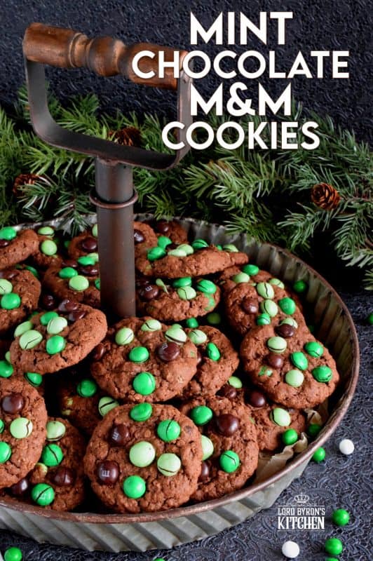 Mint Chocolate M&M Cookies are meant for the serious mint and chocolate lover. Loaded with chocolate mint candy, and packed with cocoa, these cookies are super moist and chewy! Don't care for mint? You can use your favourite M&M flavour and use vanilla extract instead of peppermint! #M&M #mint #cookies #christmas #holiday #baking