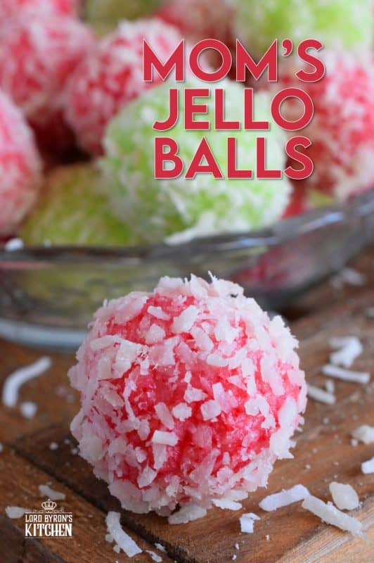No baking, no melting, and just one mixing bowl! Mom's Christmas Jello Balls are one of the easiest cookies you'll make this holiday season! And, not only that, they taste great too! Use any flavour or colour of Jello you want! #jello #coconut #balls #christmas #holiday #nobake #kids