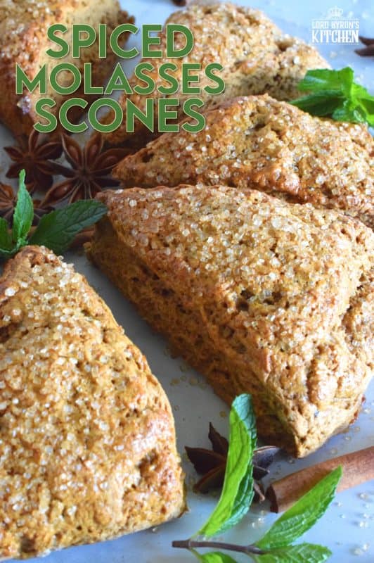 These scones are light and fluffy despite the quite noticeable flavour of the molasses and the plethora of familiar fall spices. With a warming combination of cinnamon, nutmeg, ginger, allspice, and a touch of anise, Spiced Molasses Scones are sure to wake up your taste buds! #scones #molasses #autumn #fall #spiced #baking