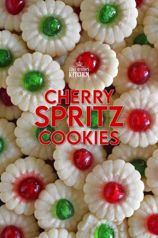 A good spritz cookie should taste slightly sweet and buttery. The cookie should be slightly crumbly, but not dry, and it should melt on your tongue. Nothing is more Christmassy than Cherry Spritz Cookies! It's a long-standing holiday favourite and this one screams cheerful with those brightly coloured candied cherries! #candiedcherries #spritz #spritzcookies #baking #christmas #holiday #redandgreen