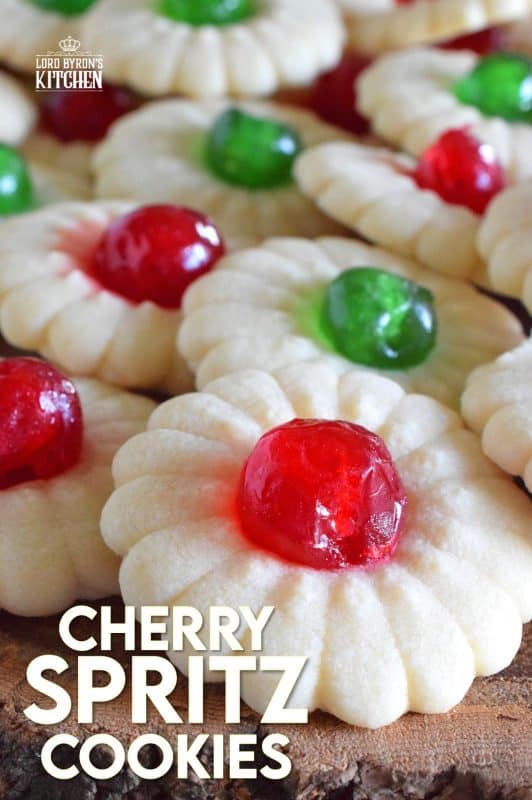 A good spritz cookie should taste slightly sweet and buttery. The cookie should be slightly crumbly, but not dry, and it should melt on your tongue. Nothing is more Christmassy than Cherry Spritz Cookies! It's a long-standing holiday favourite and this one screams cheerful with those brightly coloured candied cherries! #candiedcherries #spritz #spritzcookies #baking #christmas #holiday #redandgreen