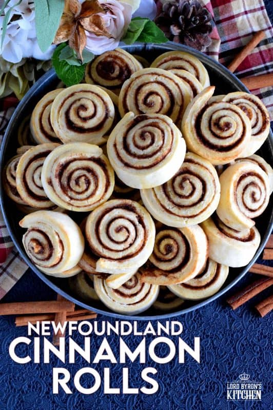 Made without yeast, Newfoundland Style Cinnamon Rolls are less like bread and more like a biscuit. No icing needed here; perfection doesn't need to be dressed up! #Newfoundland #recipes #cinnamon #rolls #traditional