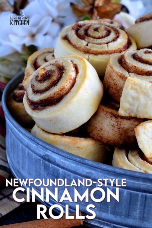 Made without yeast, Newfoundland Style Cinnamon Rolls are less like bread and more like a biscuit. No icing needed here; perfection doesn't need to be dressed up! #Newfoundland #recipes #cinnamon #rolls #traditional