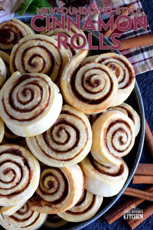 Made without yeast, Newfoundland Style Cinnamon Rolls are less like bread and more like a biscuit. No icing needed here; perfection doesn't need to be dressed up! #Newfoundland #recipes #cinnamon #rolls #traditional