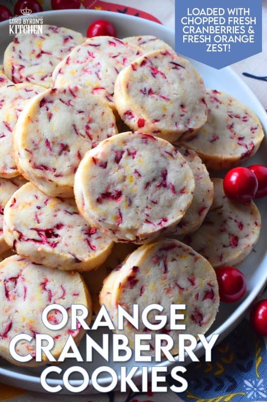 Have you been bamboozled by unexpected holiday company in the past? Prepare these cookies in advance and bake them up in a hurry whenever needed. Straight from the fridge to the oven, Orange Cranberry Cookies are delicious and gorgeous! As an added bonus, they will help keep you looking like the baking genius you are! #shortbread #cranberry #orange #zest #cookies #christmas #holiday #baking