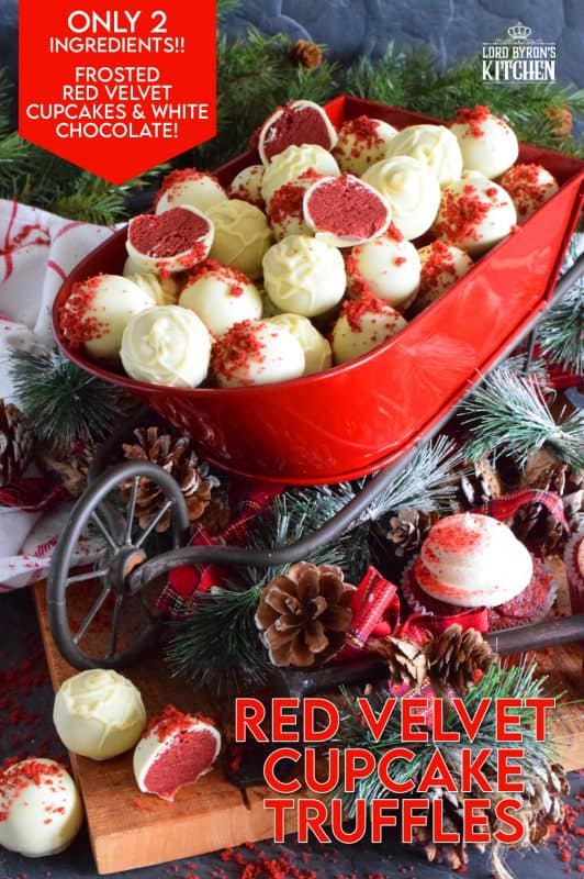 Looking for a quick and easy, yet affordable and delicious truffle recipe? How about these Red Velvet Cupcake Truffles? Use deconstructed cupcakes to make the centers and then dip them into melted white chocolate! You never have to tell anyone they weren't prepared from scratch! Who's going to know otherwise?? #redvelvet #chocolate #truffles #cupcakes #christmas #holiday #nobake