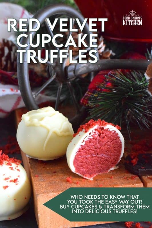Looking for a quick and easy, yet affordable and delicious truffle recipe? How about these Red Velvet Cupcake Truffles? Use deconstructed cupcakes to make the centers and then dip them into melted white chocolate! You never have to tell anyone they weren't prepared from scratch! Who's going to know otherwise?? #redvelvet #chocolate #truffles #cupcakes #christmas #holiday #nobake