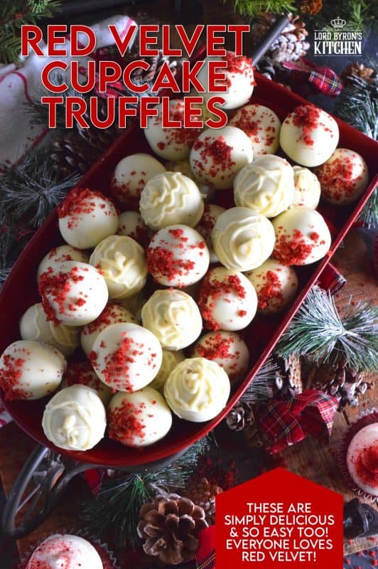 Looking for a quick and easy, yet affordable and delicious truffle recipe? How about these Red Velvet Cupcake Truffles? Use deconstructed cupcakes to make the centers and then dip them into melted white chocolate! You never have to tell anyone they weren't prepared from scratch! Who's going to know otherwise?? #redvelvet #chocolate #truffles #cupcakes #christmas #holiday #nobake