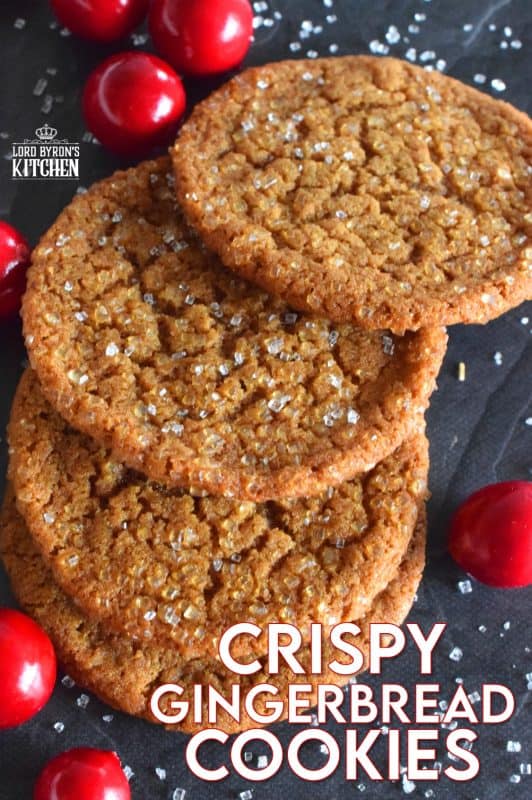What is Christmas without gingerbread? Crispy Gingerbread Cookies will fulfill all of those cravings for homestyle, comforting, holiday flavours! Everyone loves gingerbread, but not everyone has the patience or time to roll out dough and dig out the cookie cutters. These cookies have that classic flavour you crave baked into a flat, crispy cookie - no decorating skills or rolling pins needed! #gingerbread #crispy #cookies #christmas #molasses