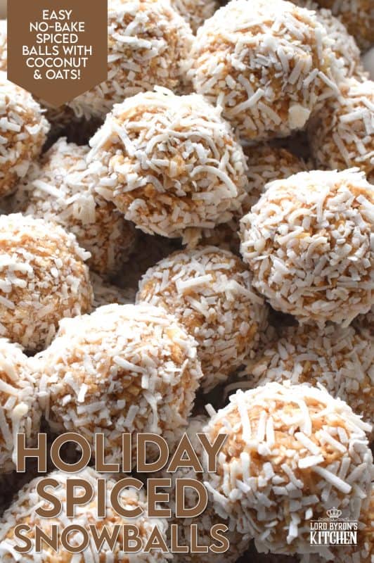 Being from Newfoundland, I know a thing or two about snowballs! They are a very traditional treat on the island, and loved by everyone. But, who says they have to be chocolate flavoured? Christmastime treats conjure up warming spice flavours, just like the ones in these Holiday Spiced Snowballs! This version is void of chocolate, but has an explosion of spices like cinnamon, nutmeg, cloves, and ginger! #pumpkinspice #holidayspiced #christmas #snowballs