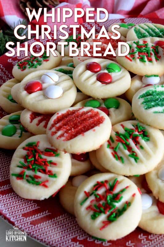 Christmastime is rushed and hurried; who has time for rolling pins and chilling dough? With this Whipped Christmas Shortbread recipe, you can have shortbread cookies ready to eat in less than 30 minutes! #shortbread #whipped #christmas #holiday #baking