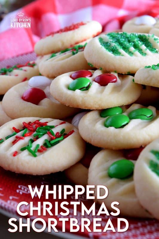 Christmastime is rushed and hurried; who has time for rolling pins and chilling dough? With this Whipped Christmas Shortbread recipe, you can have shortbread cookies ready to eat in less than 30 minutes! #shortbread #whipped #christmas #holiday #baking