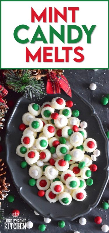 Quick and easy Mint Candy Melts is the perfect last-minute, no-bake confection. Package these beauties in little cellophane bags and tie with a festive ribbon to give to friends and neighbours. These would make a lovely take-home goodie bag too! #m&m #mint #peppermint #nobake #christmas #candy