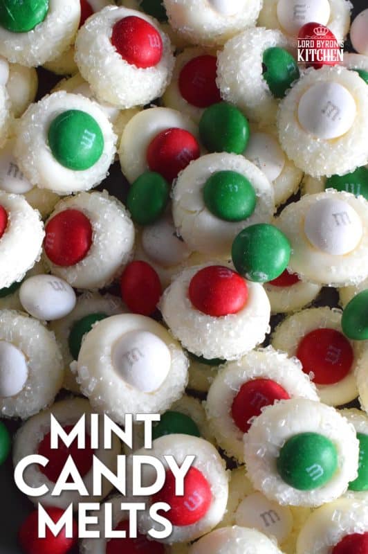 Quick and easy Mint Candy Melts is the perfect last-minute, no-bake confection. Package these beauties in little cellophane bags and tie with a festive ribbon to give to friends and neighbours. These would make a lovely take-home goodie bag too! #m&m #mint #peppermint #nobake #christmas #candy