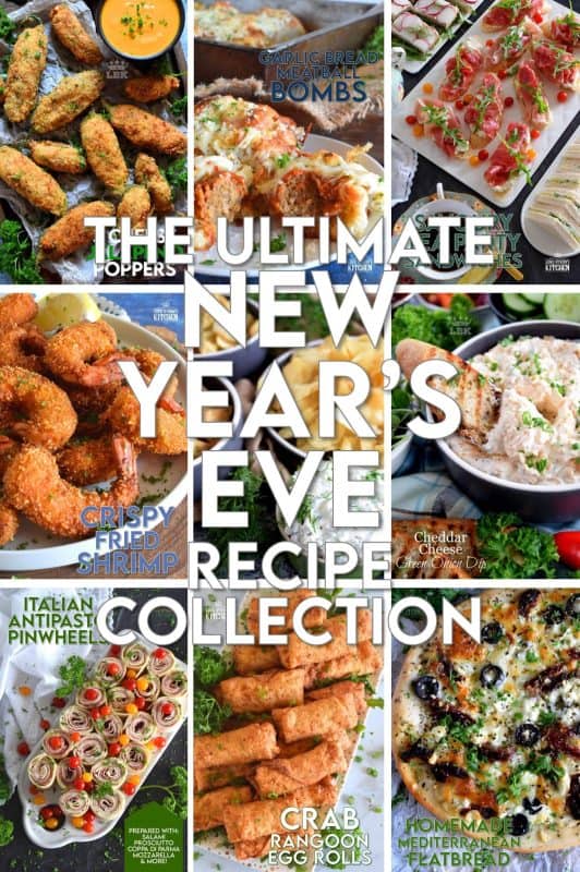 The Ultimate New Years Eve Recipe Collection is my gift to you! Easy recipes, great tasting food, budget-friendly, and perfect for sharing; these will help you kick of the new year deliciously! #newyearseverecipes #partyrecipes #appetizers #partyfood