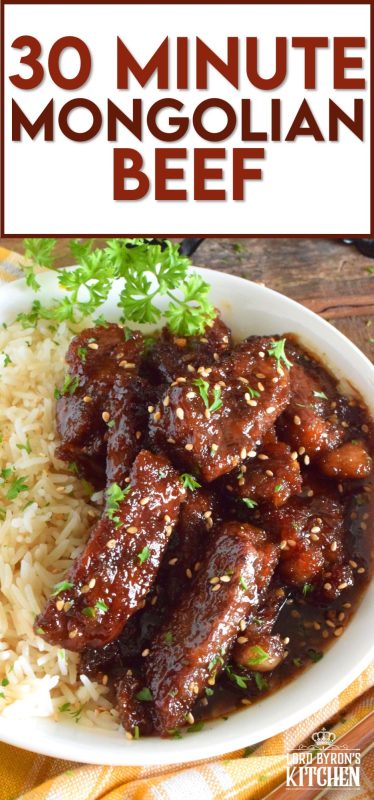 Garlicky, gingery, crispy, sweet, sticky, and oh, so tasty! These words only partially describe 30 Minute Mongolian Beef. When it comes to a quick family dinner, this one has winner written all over it! In fact, just do yourself a favour and double up on the recipe now! #30minutemeals #beef #mongolian #mongolianbeef