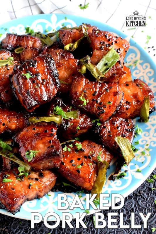 An indulgent dish that takes hold of your senses and doesn't apologize - Easy Baked Pork Belly is slightly spicy with hints of saltiness and sweetness; it's super moist and super delicious! #pork #belly #baked #porkbelly #theotherwhitemeat #asiancooking