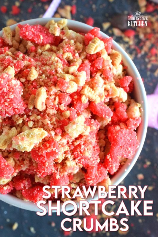 This recipe is one you had no idea you needed in your life until this very moment! Strawberry Shortcake Crumbs are about to open up a whole new world of dessert recipe options! So easy to prepare, and can be stored for quite a while; get ready for a strawberry taste explosion! #strawberry #shortcake #crumbs #goodhumor