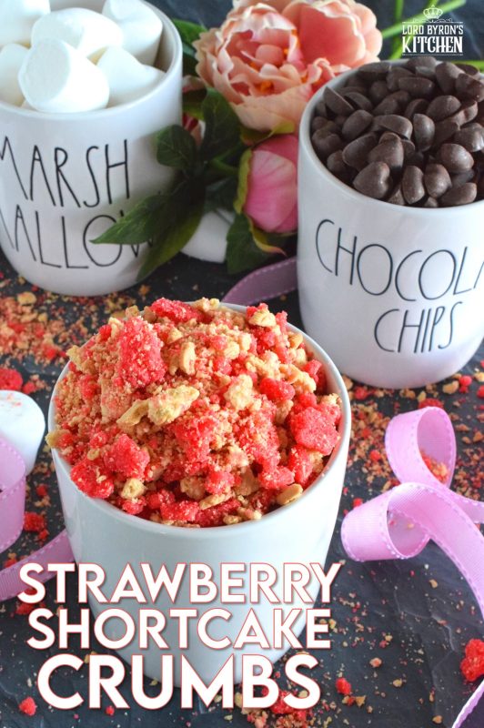 This recipe is one you had no idea you needed in your life until this very moment! Strawberry Shortcake Crumbs are about to open up a whole new world of dessert recipe options! So easy to prepare, and can be stored for quite a while; get ready for a strawberry taste explosion! #strawberry #shortcake #crumbs #goodhumor