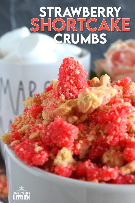 This recipe is one you had no idea you needed in your life until this very moment! Strawberry Shortcake Crumbs are about to open up a whole new world of dessert recipe options! So easy to prepare, and can be stored for quite a while; get ready for a strawberry taste explosion! #strawberry #shortcake #crumbs #goodhumor