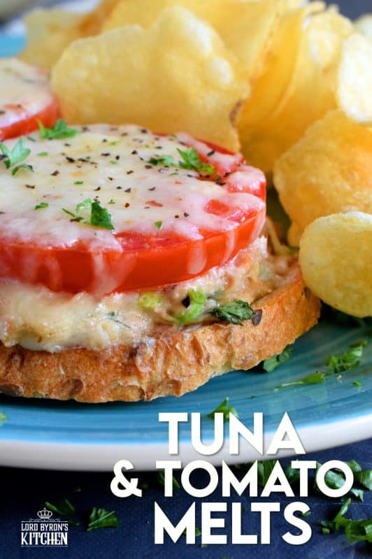 Looking for new ways to use canned tuna? Look no further! Tuna and Tomato Melts are our new family favourite weeknight dinner! All you need is a baking sheet, so there's very little clean up. Serve with a side of kettle chips for a delicious meal! #tuna #sandwiches #dinner #melt #tunamelt