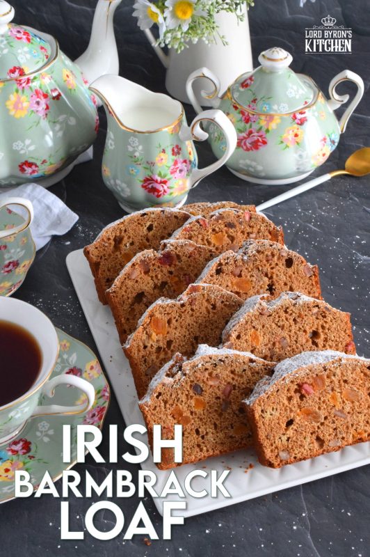 Best served with tea as an afternoon snack, Irish Barmbrack Loaf is prepared with dried fruit that has been soaked in strong, hot tea. Super moist and flavourful, this loaf is inspired by traditional barmbrack bread. #irish #barmbrack #stpattysday #irishrecipes