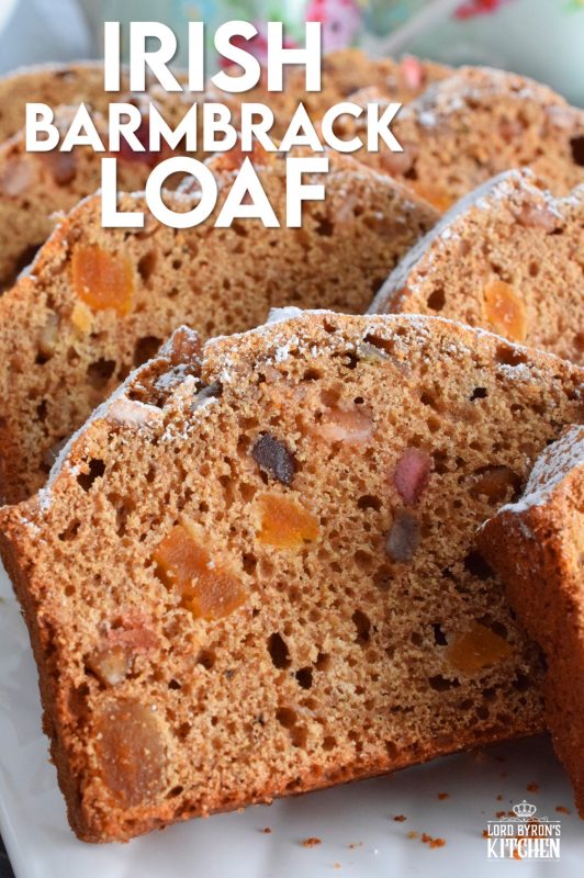 Best served with tea as an afternoon snack, Irish Barmbrack Loaf is prepared with dried fruit that has been soaked in strong, hot tea. Super moist and flavourful, this loaf is inspired by traditional barmbrack bread. #irish #barmbrack #stpattysday #irishrecipes