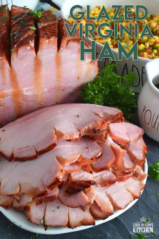 Take all of the guesswork out of preparing a large ham with this recipe! Brown Sugar Mustard Glazed Virginia Ham is easy to prepare and it looks incredible! This ham is perfectly baked, is moist and tender, and has a sweet and sticky glaze with just a little bite to it - you will hope for leftovers because this ham is too good to not have some the next day! #virginiaham #countryham #ham #glazedham #bakedham