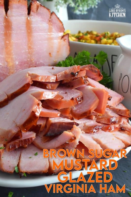Take all of the guesswork out of preparing a large ham with this recipe! Brown Sugar Mustard Glazed Virginia Ham is easy to prepare and it looks incredible! This ham is perfectly baked, is moist and tender, and has a sweet and sticky glaze with just a little bite to it - you will hope for leftovers because this ham is too good to not have some the next day! #virginiaham #countryham #ham #glazedham #bakedham