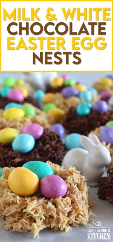 Prepared with healthy shredded wheat, so there's no need to feel guilty about eating the chocolate! Chocolate Easter Egg Nests are a no-bake confection that takes less than 10 minutes of your time, and are totally fun to make and even more fun to eat. #nobake #easter #nests #eggs #M&M #candy #cereal